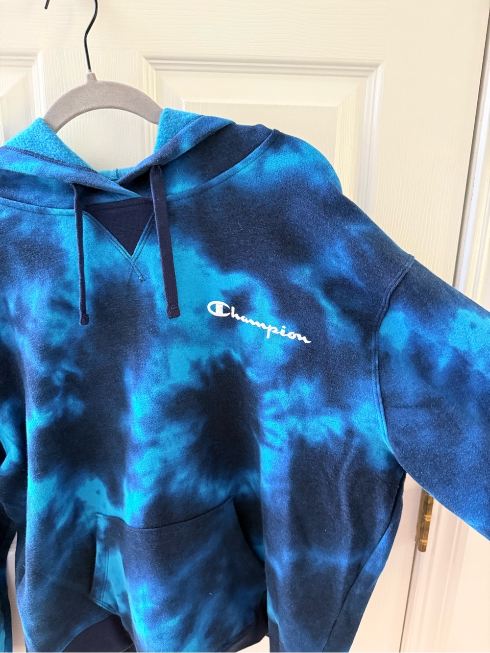Champion Blue and Navy Tie-Dye Hoodie